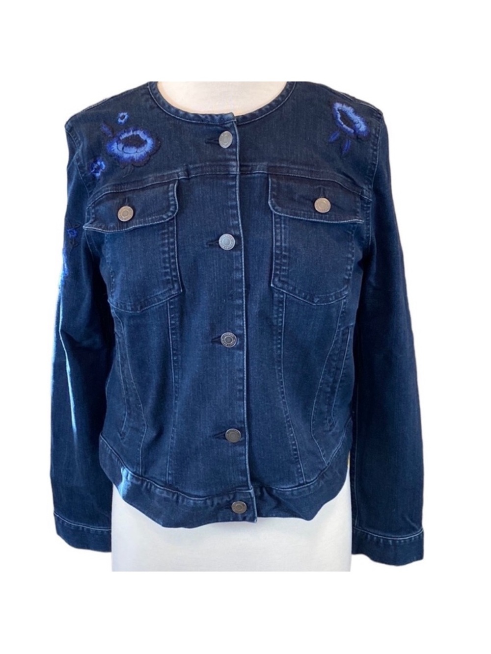 NWOT Lauren by Ralph Lauren Embroidered Jean Jacket